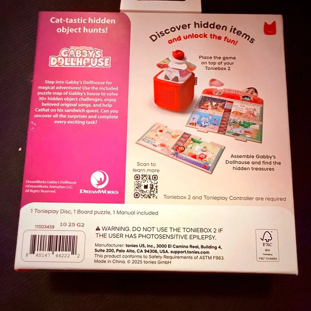 Tonies Gabby's Dollhouse Scavenger‎ Hunt Kids OS Pink Excellent Tonieplay Game